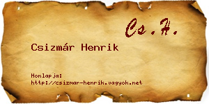 Csizmár Henrik névjegykártya